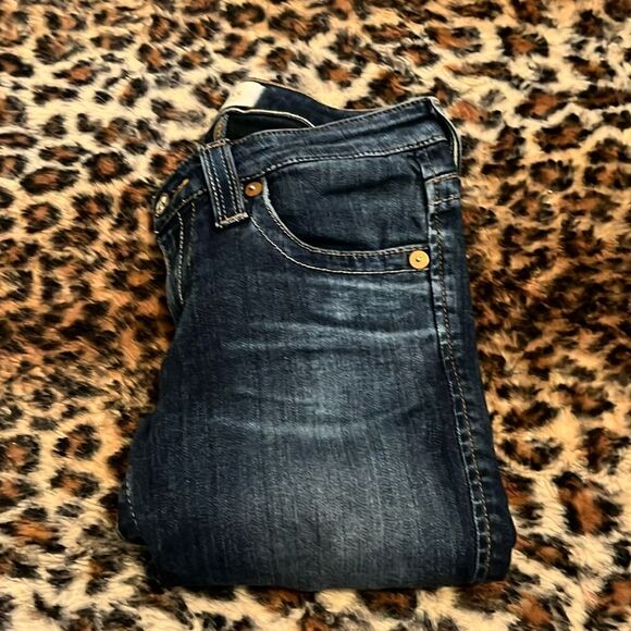 Big Star Liv Skinny Blue Factory Distressed Denim Jeans Festival Concert Event - Picture 1 of 13